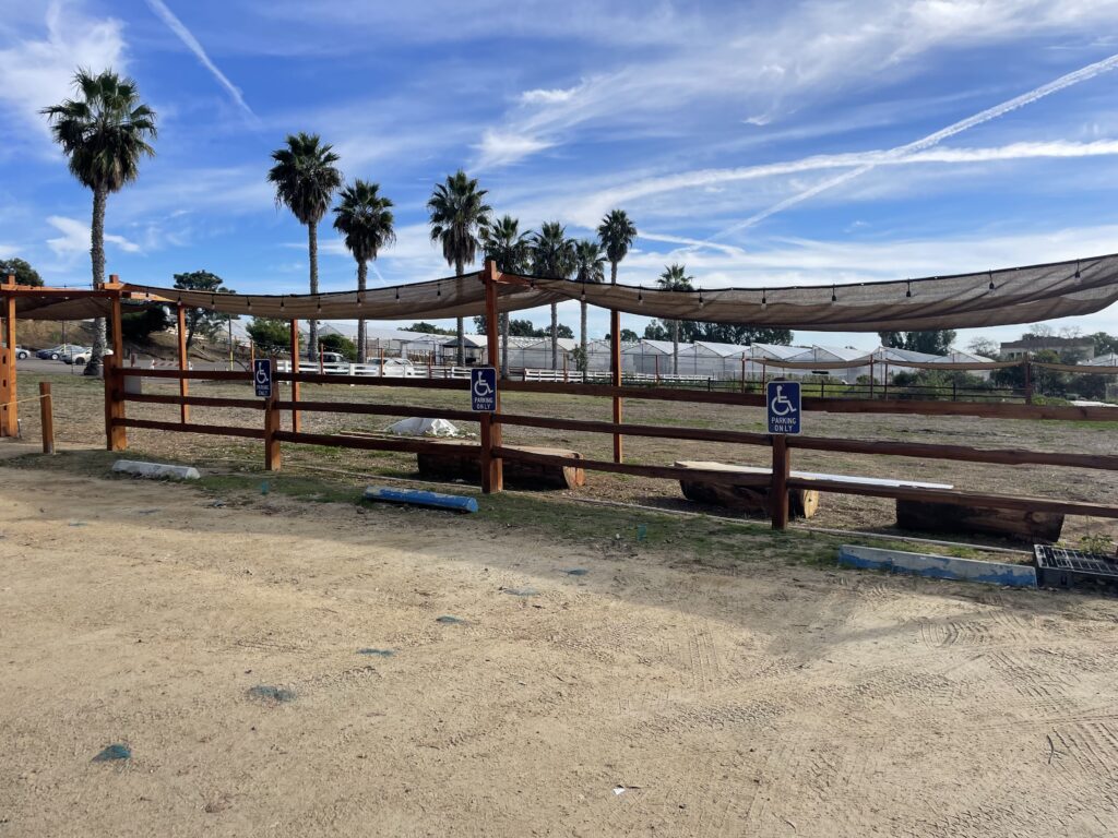 Accessible Parking located near Farm Stand and Visitor Entrance